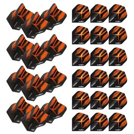 WINMAU Prism Alpha Black & Orange Extra Thick Dart Flights - 10 sets per pack (30 dart flights in total)