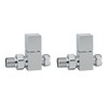 London Taps Square Straight Radiator Valve, Standard 15mm Connection, Chrome
