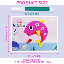 LINGJIA Pack of 20 Christmas craft set, foam rubber craft set, children, children's craft sets, Christmas craft stickers, foam stickers, sticker puzzle, children's birthday, Easter, animals, 3D