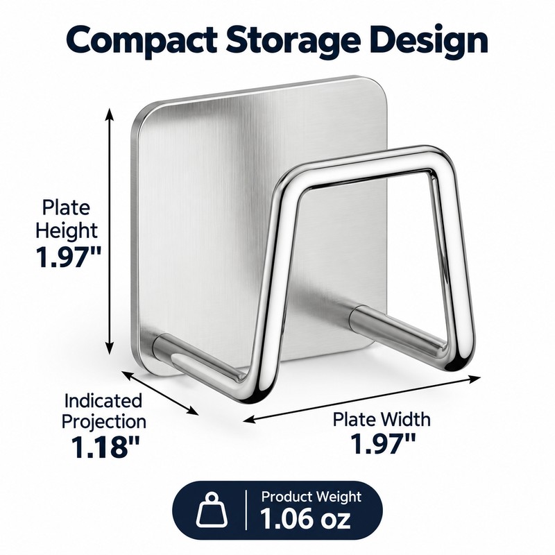 Stainless Steel Sponge Holder for Kitchen Sink – No-Drill Adhesive