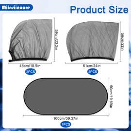 5 Pcs Car Window Shades, Car Window Sun Shade Cover, Side Car Window Screen and Rear Window Shade Blocks Sunlight, UV Rays Universal Car Sun Shades Window Curtains for Most Cars