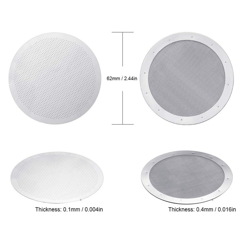 2 Pack Reusable Filters, Coffee Mesh for Coffee Makers, 100%