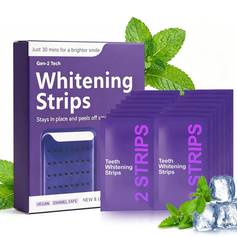 Purple Teeth Whitening Strips, Kit Tiras Blanqueadoras Dentales 14 Pares