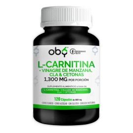 Quemador Grasa Con L Carnitina, Vinagre Manzana, Oby 120 Cap Vitaminas Hombre y Mujer - Suplemento Alimenticio                                        