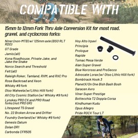HQPARRTS 15mm to 12mm Fork Thru Axle Conversion Kit Compatible with Most Road, Gravel, and Cross Bikes