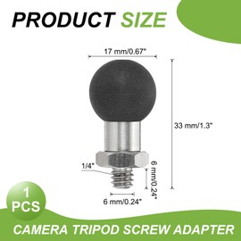 PATIKIL 0.67" Ball Mount Base Ball Adapters with 1/4" Threaded Bolt Stainless Steel for Action Camera Camcorder Compatible for Double Socket Arms Mount Motorcycles Electric Vehicle, Silver