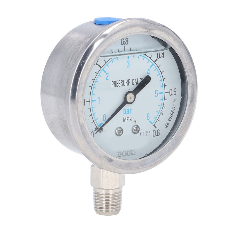 Pressure Gauge 1/4 NPT Accuracy Level 2.5 Transparent Dial Vacuum