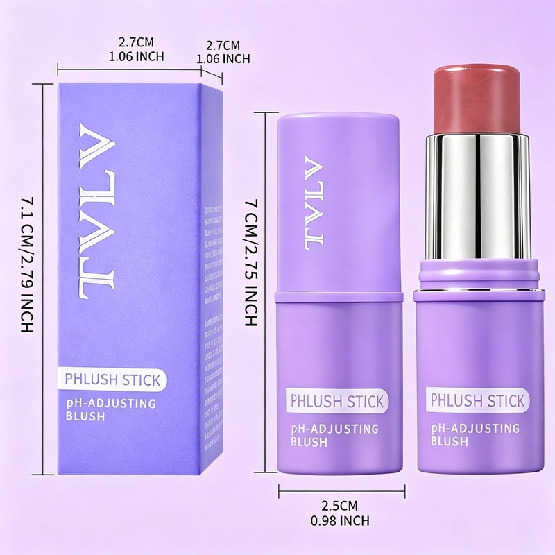 2PCS Cream Blush Stick pH-Activated,pH Blush Multi-Use for Eyes,Lips Cheeks