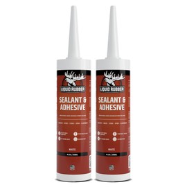 Liquid Rubber Caulk - Hybrid Silicone Adhesive and Protective Sealant, White, 2 Pack