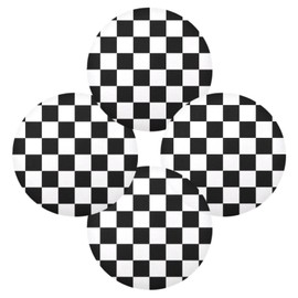 Bulletgxll Checkerboard Round Placemats Set of 6 Washable Table Mats Non-Slip Heat Resistant Place Mats for Kitchen Dining Tables Decoration