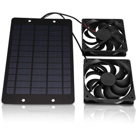 Solarpanel Abluftventilator, 6V 10W Solarpanel Fan Kit Solar Ventilator, Dual Solarpanel Ventilator Solarbetriebener Abluftventilator Solarpanel-Lüfter-Kit Für Gewächshaus, Hühnerstall, Haustierhäuser