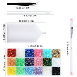 20454Pcs 4mm Resin Flatback Rhinestones Tumbler Non-hotfix Round Gems For Nails Crafts Clothes Shoes Decoration(4mm,Mixed color)