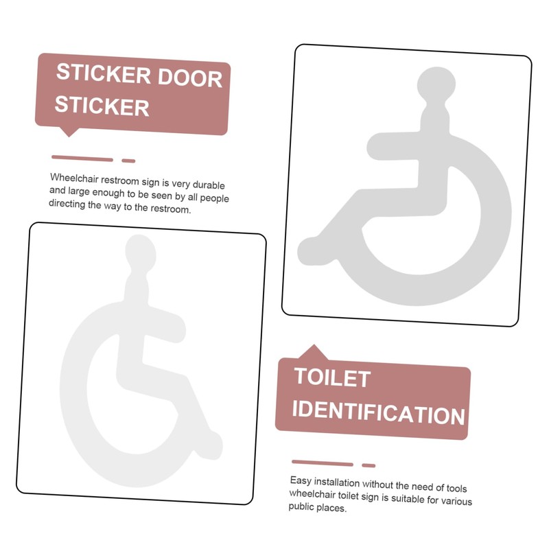 GRIRIW Wall Sticker Disabled Wheelchair Restroom Sign Elegant Design for