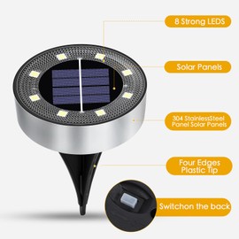 Solar Lights Outdoor 16 Pack, Solar Garden Outdoor Waterproof Pathway Lights Bright In-Ground Lighting Decor for Lawn, Patio, Yard, Driveway, Step and Walkway Warm Lights