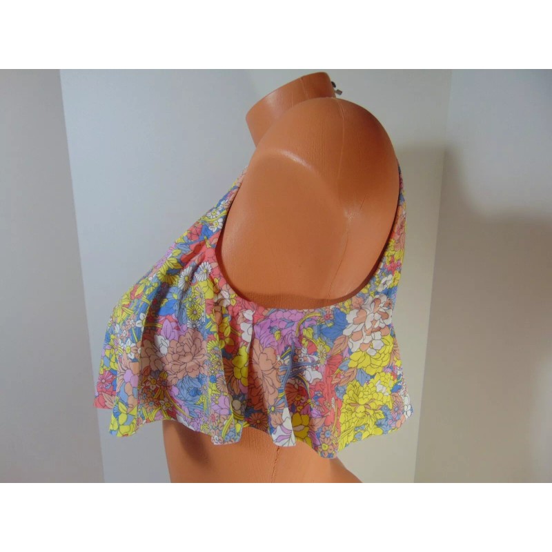 BP Women's BP Pink Shell Garden Floral Bikini Top Size