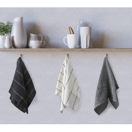 Emma Barclay Utopia 3 Pack Waffle Kitchen Tea Towel Set (45x65cm) (Black)