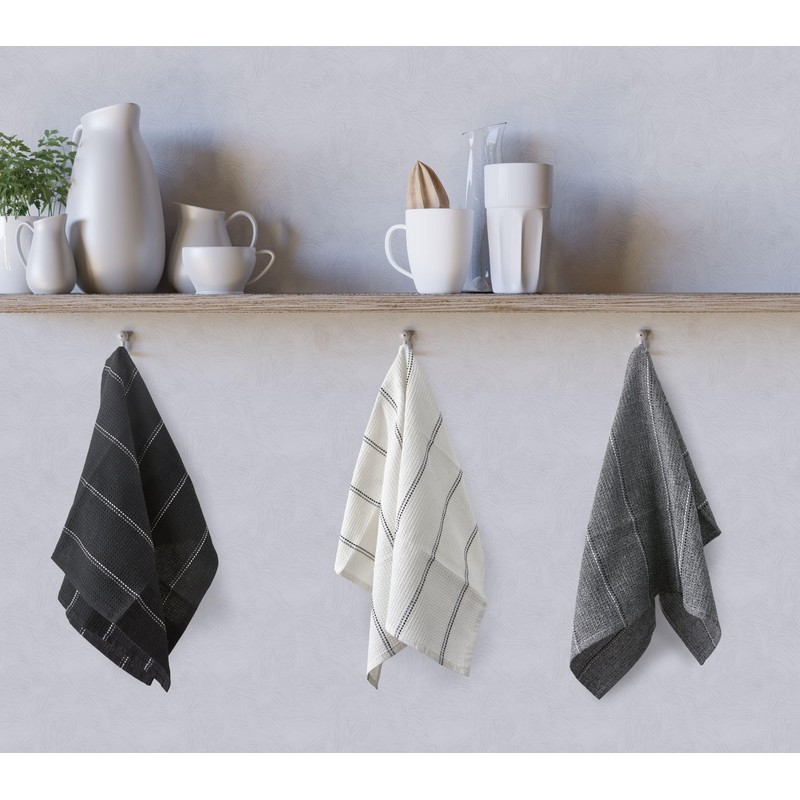 Emma Barclay Utopia 3 Pack Waffle Kitchen Tea Towel Set