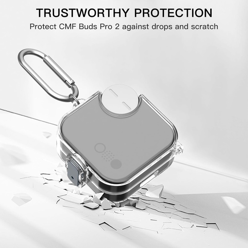 Secure Lock Clear Case Compatible with CMF by Nothing Buds