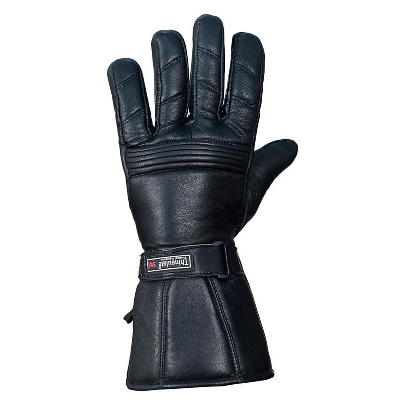 QUALITY WEARS USA Motorcycle Gloves for Men - Leather Gauntlet