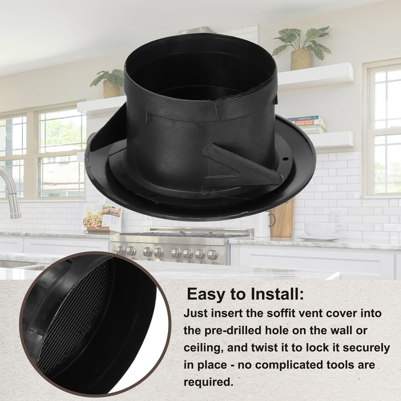 PATIKIL 4 Inch Round Air Vent Cover, Soffit Vents ABS