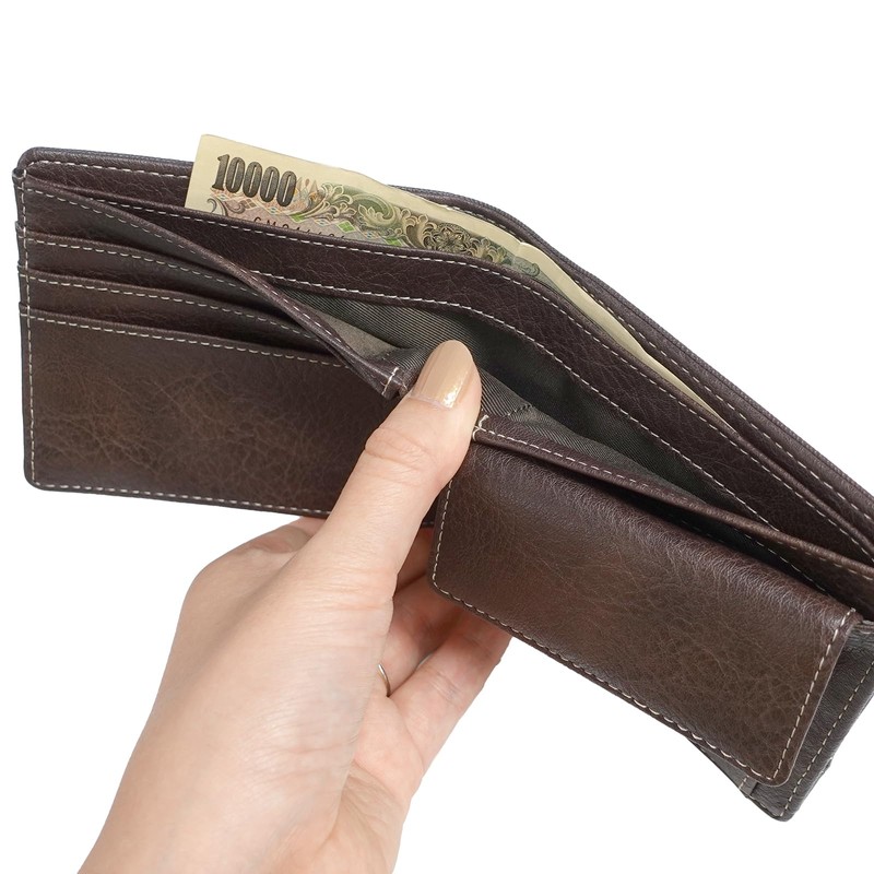Edwin Bi-Fold Wallet, Synthetic Leather, Coin Storage, Card Storage, Embossing,
