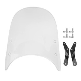 Yctze Motorcycle Windscreen, Motorcycle Windscreen Universal Anti-Crack Scratch Resistant Fit for Triumph Bonneville 5-7 Inch Round Headlight (Transparent)