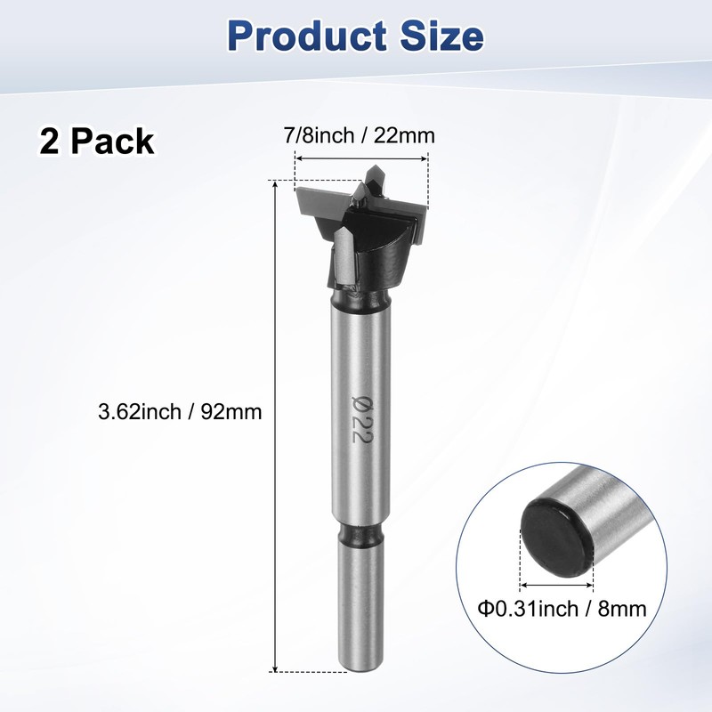M METERXITY Set of 2 Forner Drill Bits for Carpentry