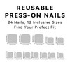 24 Pcs Black Press on Toenails Short Square Fake Nails
