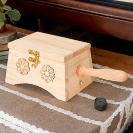 Heat Massage Box,Abdominal Heat Massage Wooden Box - Plants Burner Handheld Massager with Strap for Belly Navel Waist Back Neck Knee Women Men Elderly Adults