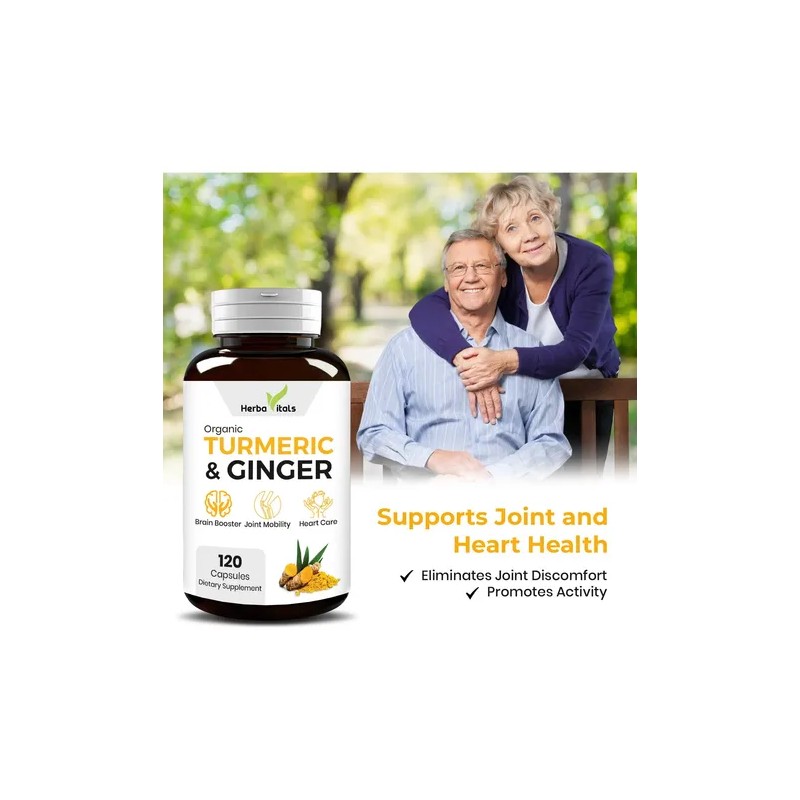 Herbavitals Cúrcuma Y Jengibre 120 Cápsulas 500mg Suplemento