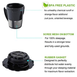 Podoy My K Cup Reusable Coffee Filter for Keurig 2.0 K200 K250 K300 K350 K400 K450 K460 K475 K500 K550 K560 K57 Brewers 119362 with Extra Replacement Cover lid, Cleaning Brush