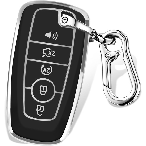 QBUC for Ford Key fob Cover with Keychain,Soft TPU Car