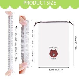 Pack of 500 Cling Film with Elastic Band, Food Covers, Elastic Food Storage Bags, Reusable Covers for Bowls, for Food Storage (Colourful)