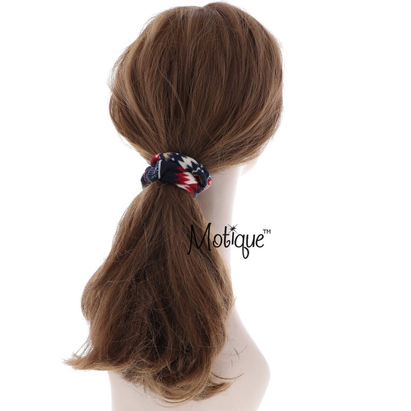 Girls Aztec Hair Scrunchy-Blue