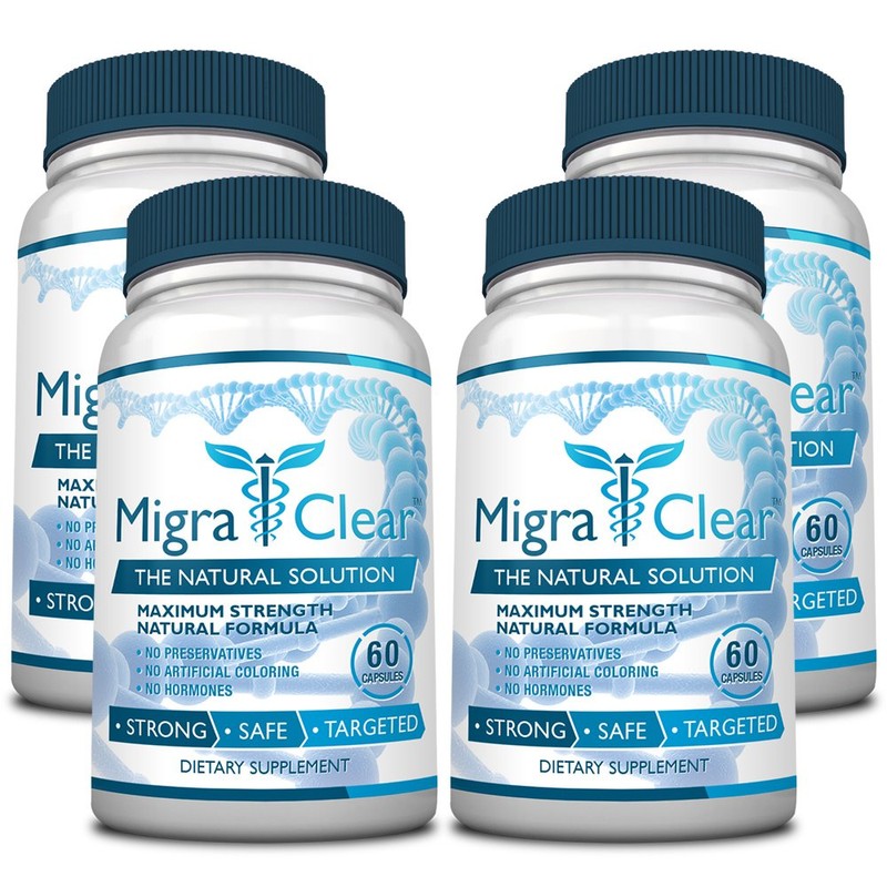 MigraClear - All Natural Migraine Support - Magnesium, Ginkgo Biloba,