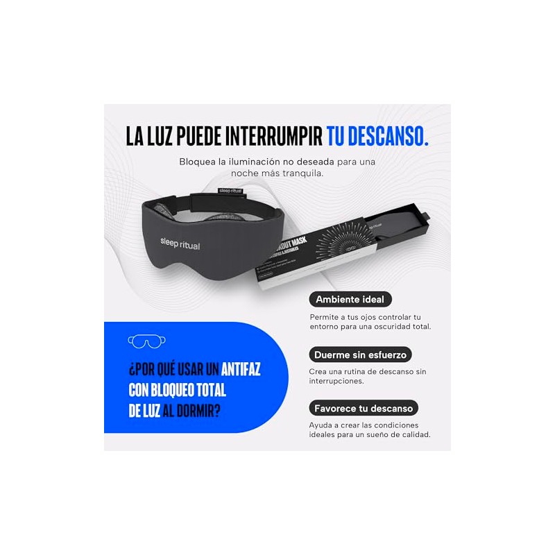Sleep Ritual Antifaz Premium para Dormir con Tecnología Blackout