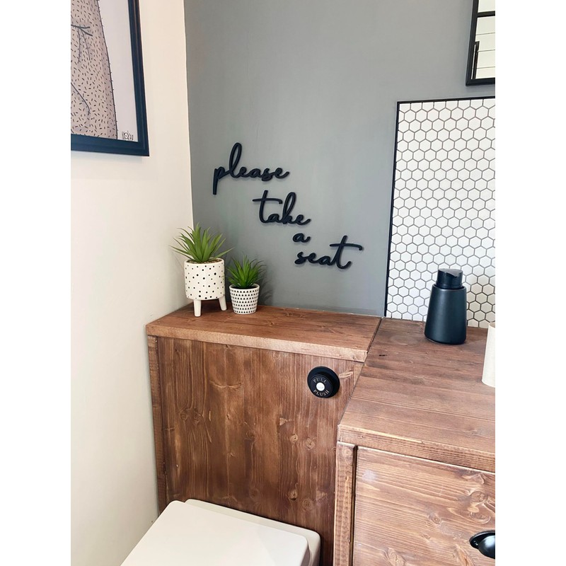 'Please take a seat' Wall Art For Bathroom | Toilet
