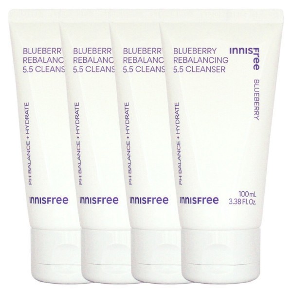 Innisfree Blueberry Rebalancing 5.5 Cleanser 100mlX4 / 이니스프리 블루베리 리밸런싱
