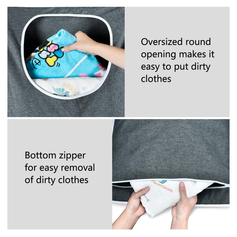 KINGSUSLAY Hanging Laundry Hamper, Hanging Hamper with Free Hanging Hooks,