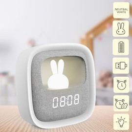 Pure FNL-06 Aurora LED Night Alarm Clock Square White Forever Light