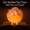 Himalayan Glow Pink Salt Bowl Night Lamp with Crystal Himalayan