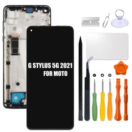Replacement for Motorola Moto G Stylus 5G 2021 LCD Screen with Frame for Moto XT2131-1 XT2131-4 XT2131-2 XT2131-3 XT2131DL LCD Display Screen Touch Digitizer Assembly with Repair kit (with Frame)