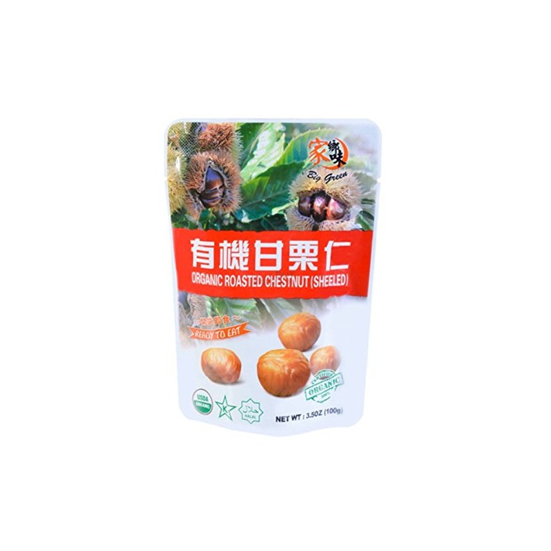 (3 Packs) Big Green Organic Whole Roasted Chestnuts Peeled Snack有机甘栗仁