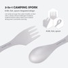 iBasingo 18.5cm Titanium Spork 3 in 1 Camping Cutlery, Blue