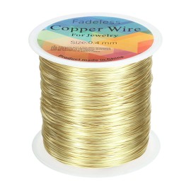 sourcing map Artistic Wire 328ft Length 26 Gauge Copper Craft Jewelry Wrapping Wire Tarnish Resistant Beading for Jewelry Making Supplies Crafting, Light Gold