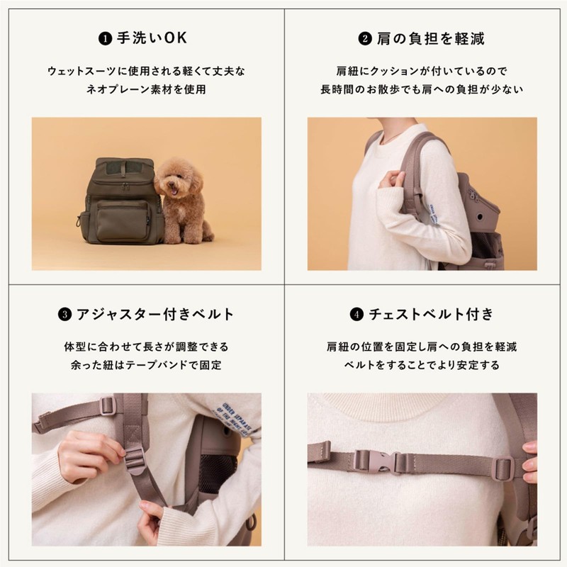 citydog sm-white Neoprene Backpack Carrier, Dog Backpack, Carry Bag, Stylish,