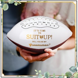 Hollowfly 10 Pack Wedding Groomsmen Proposal Football Gifts Bulk Will You Be My Groomsman Ring Bearer Proposal Keepsakes Football Groomsmen Proposal Gift (Casual Style)