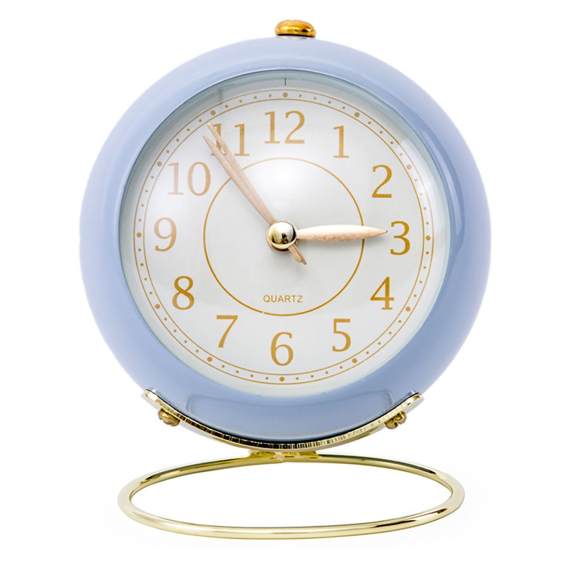 European Style Metal Clock Ingenious Mute Round Children Electronic Quartz