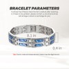 Magnetic Therapy Stainless Steel Bracelet for Men - 15mm Adjustable