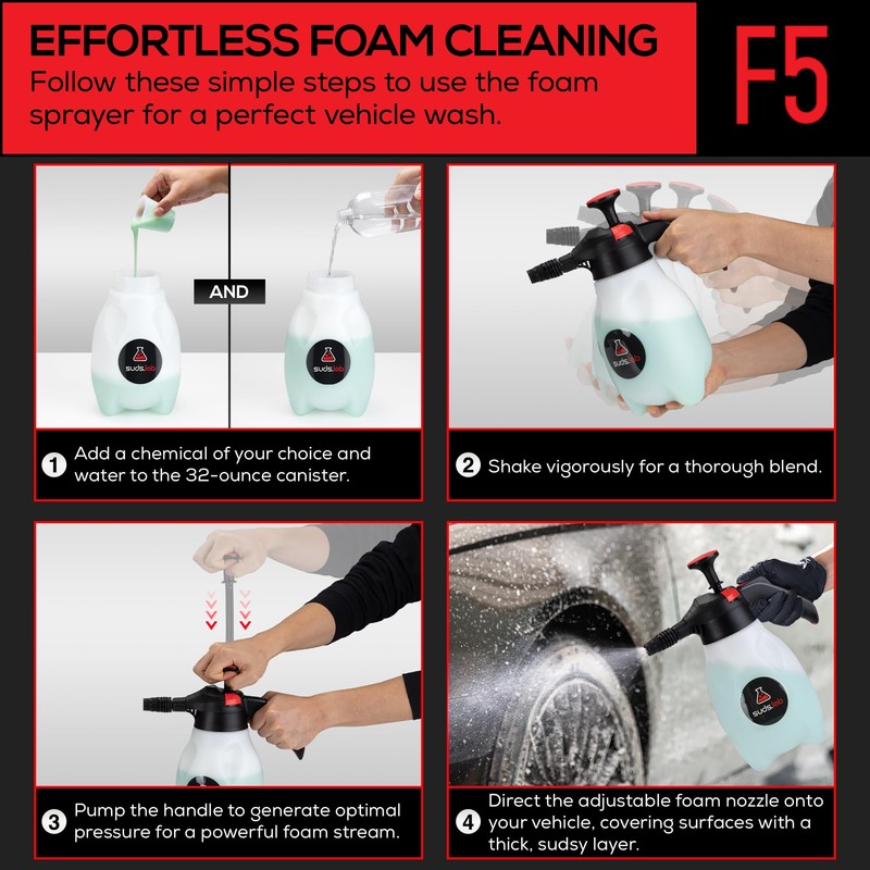 Suds Lab F5 Foam Master - Triple-Action Pump Foam Sprayer